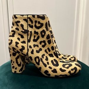 Saint Laurent pony hair leopard booties. Size 36.5